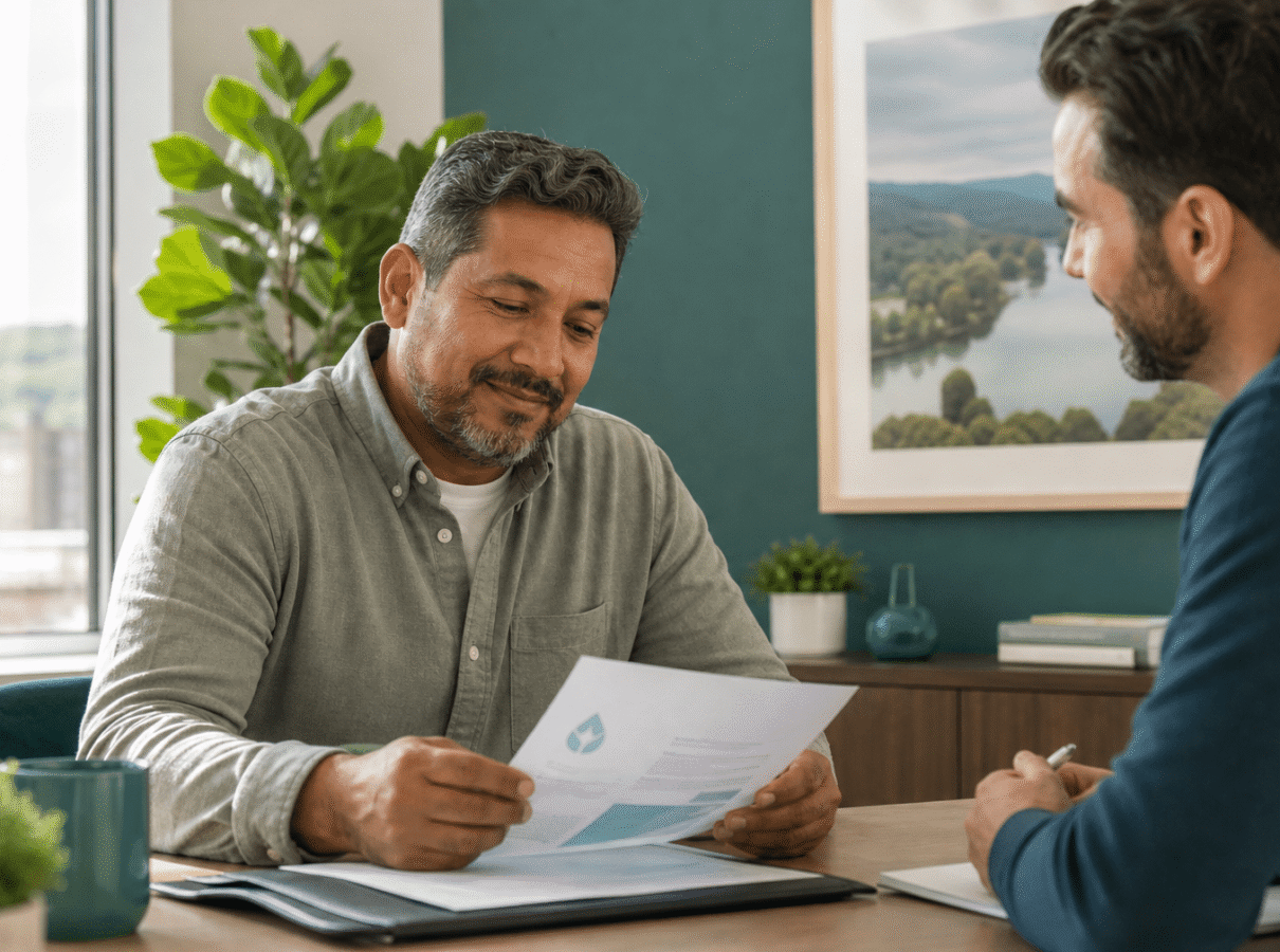 Man reviewing United Healthcare insurance coverage for mental health treatment in Pennsylvania