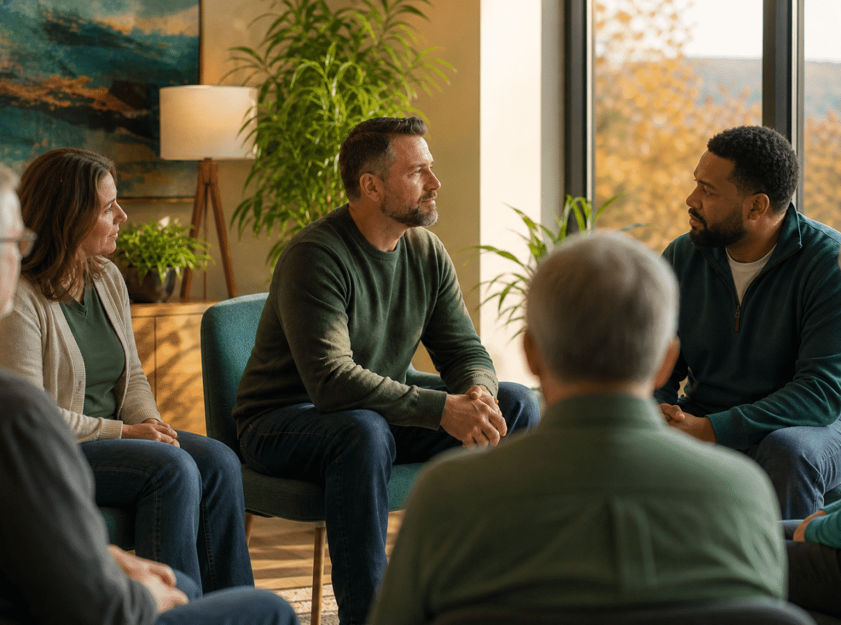A veteran participates in PTSD peer support group treatment at Provive Wellness in Scranton PA serving Lackawanna County and Northeastern Pennsylvania