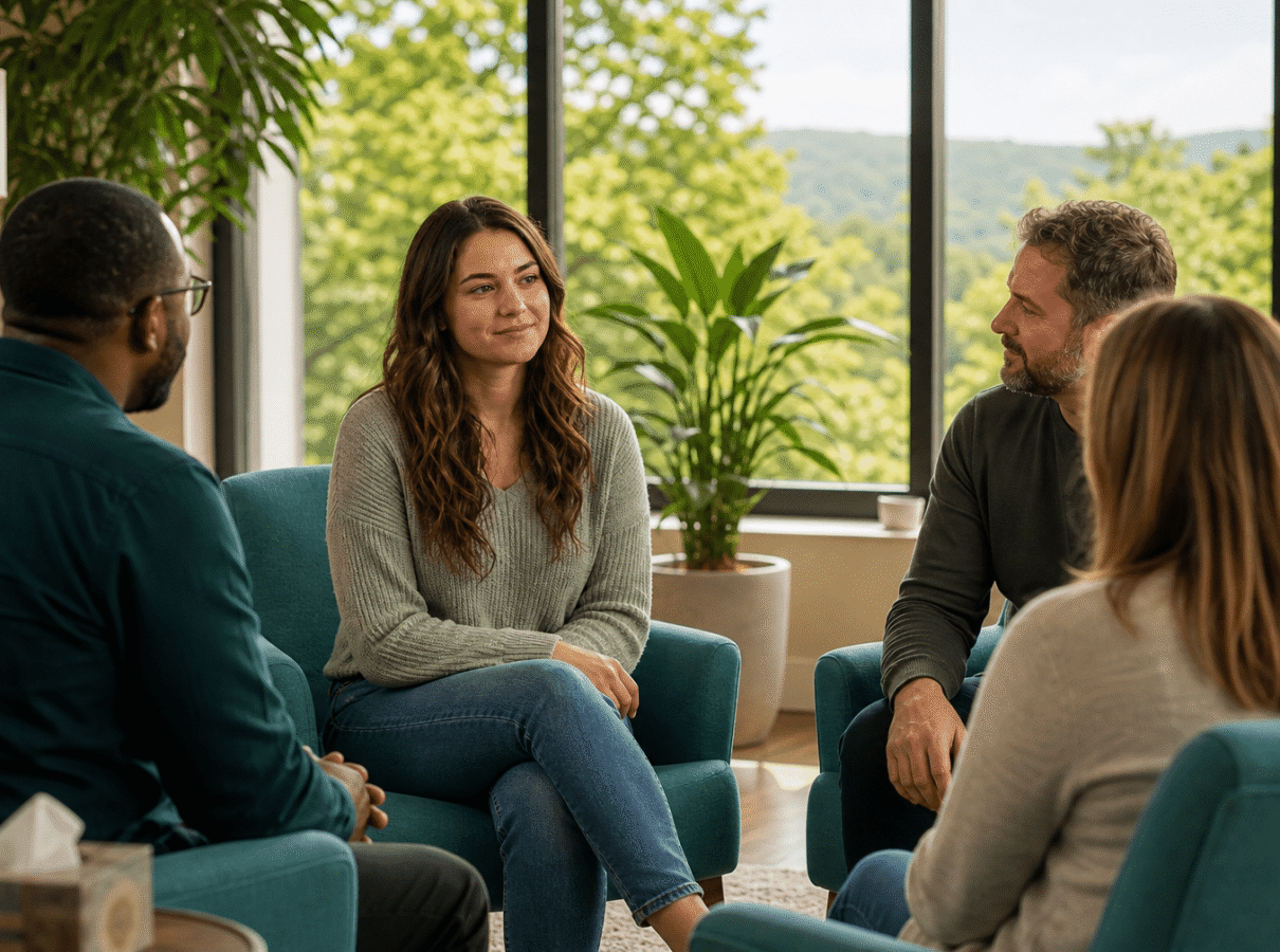 A group therapy session for anxiety treatment at Provive Wellness in Scranton PA, serving adults throughout Lackawanna County and Northeastern Pennsylvania